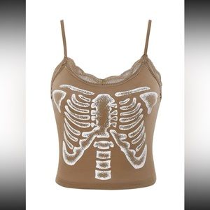 Tan and White tank top